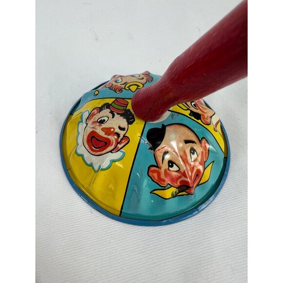 Vintage Tin Clown Litho Noise Maker Lot of 2 - Picture 4 of 7